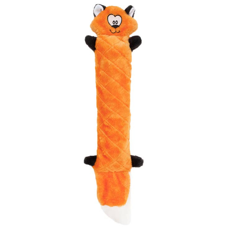 Best Pet Supplies 2-in-1 Fun Skin Stuffless Squeaky Dog Toys - Fox